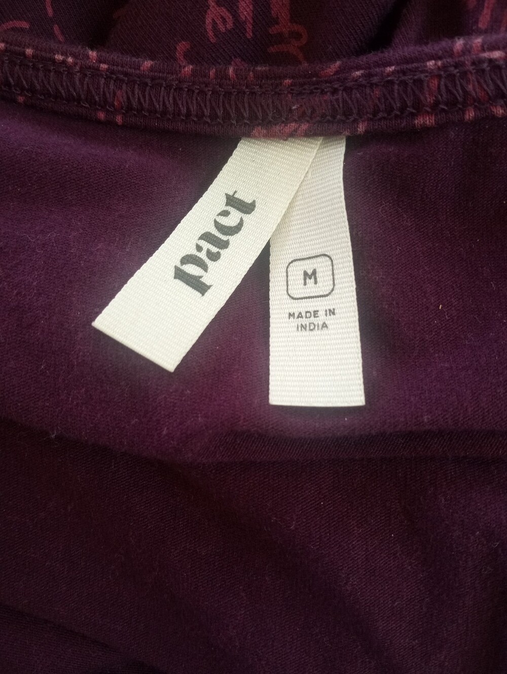PACT Organic Cotton Purple Wine Floral Print Dress | M - Picture 9 of 9